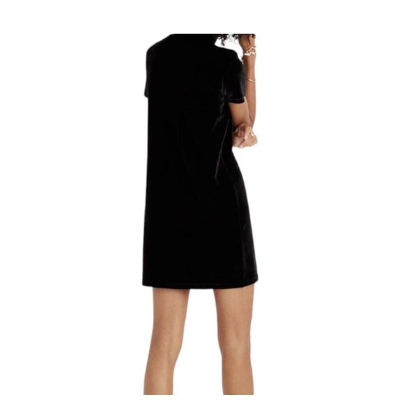 Madewell Black Velvet Mock Turtleneck Mini Dress | Size M | Holiday Party & Even - Picture 3 of 6